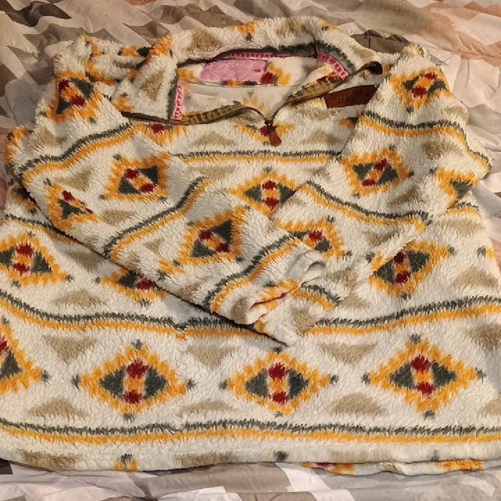 Cozy Geometric Cowl Neck Sweater